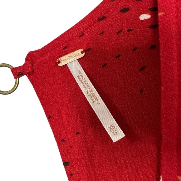 Free People Womens Lovely Day Floral Printed Tunic Size XS Red Boho Sleeveless - Picture 10 of 10